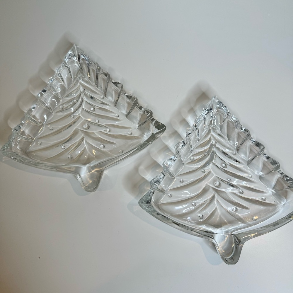 Crystal Christmas Tree Dish set of 2